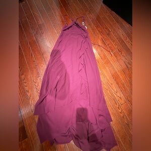 Elegant maroon  Dress with slit.  Strappy back